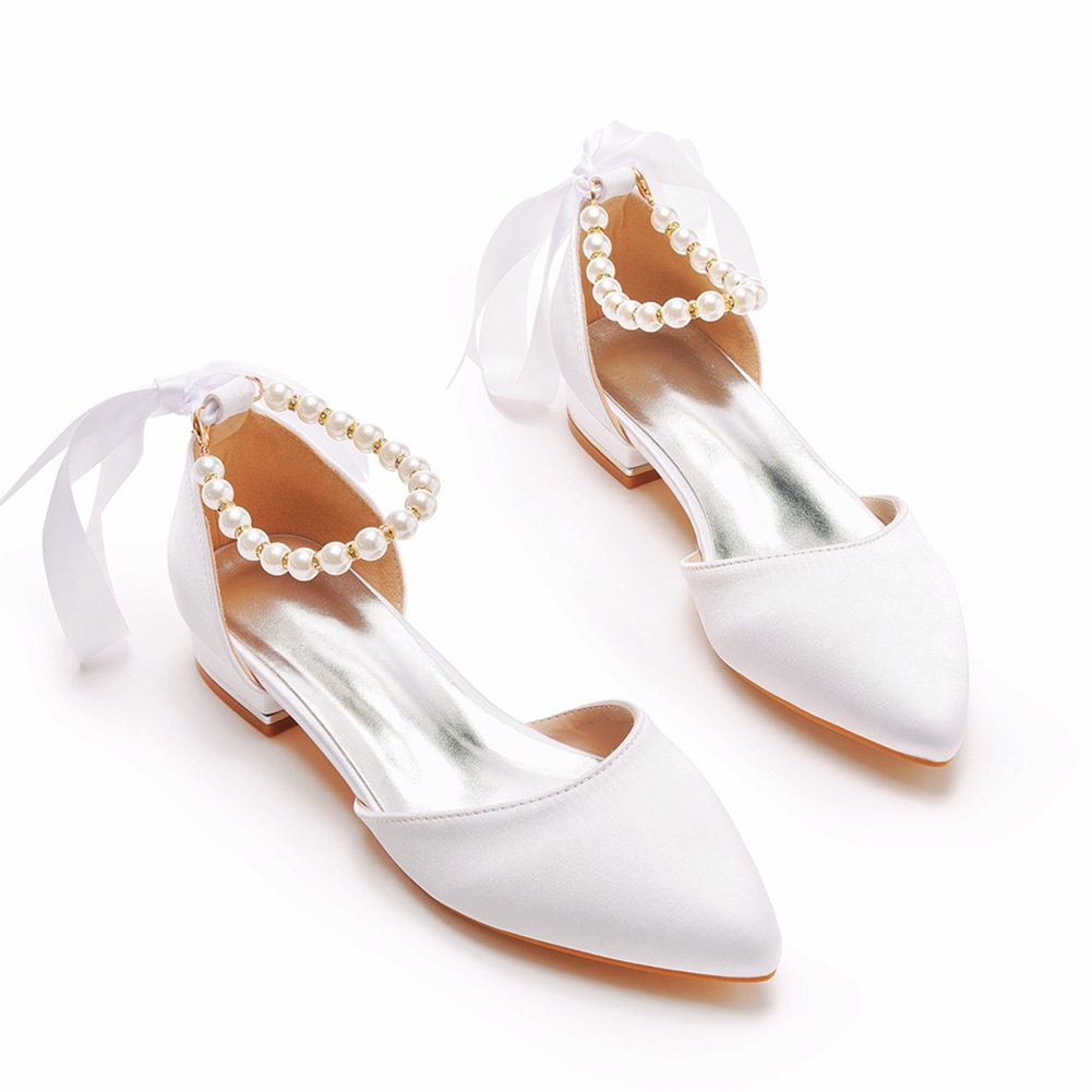 Wedding Shoes Bride Flat Heel  - Sandals ulasan dan harga