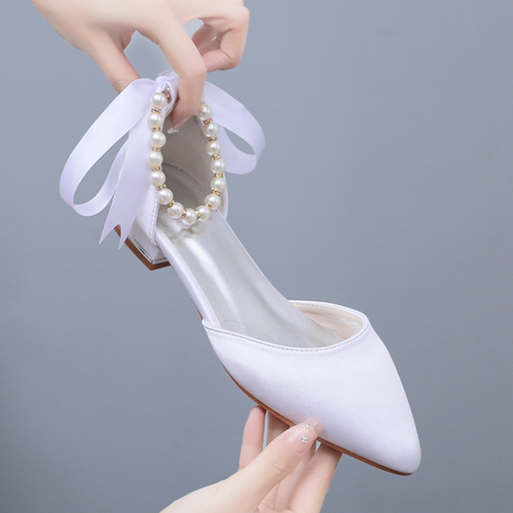 Wedding Shoes Bride Flat Heel  - Sandals ulasan dan harga